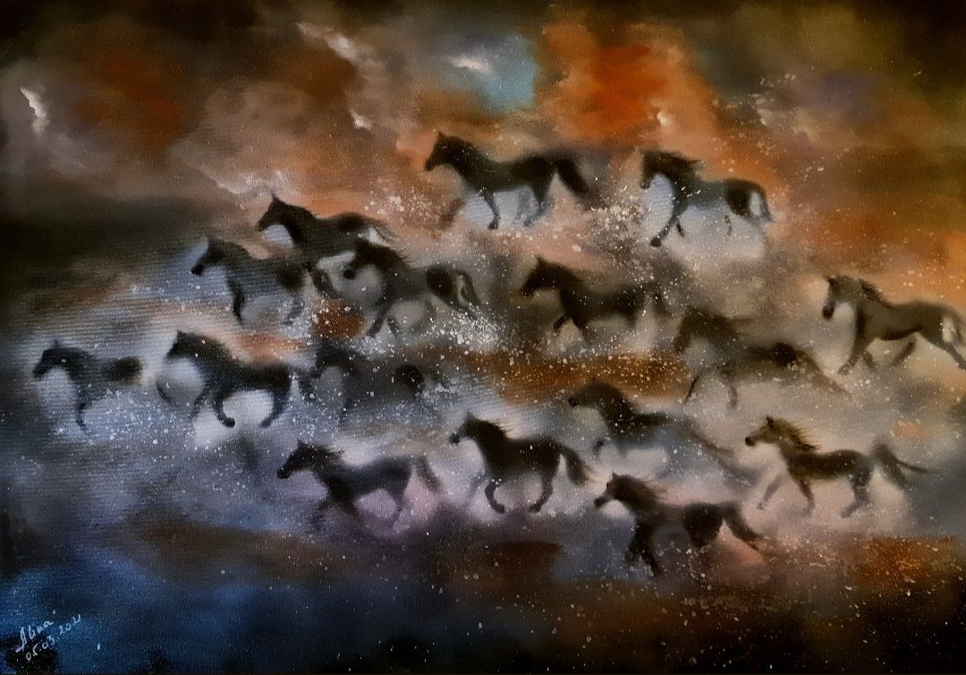 ArteDiAlina.com painting: Horse power